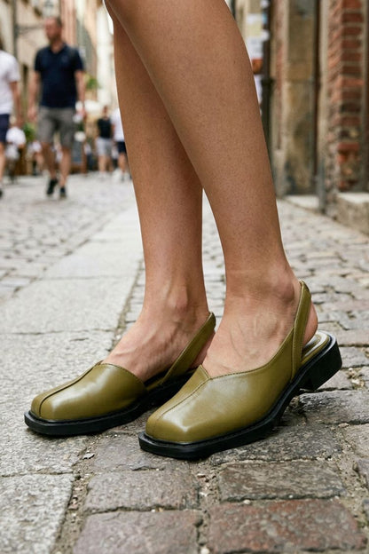 Damen Slingback Ballerinas | Eckige Zehenpartie
