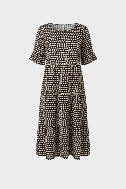 Damen Florales Midikleid | Puffärmel