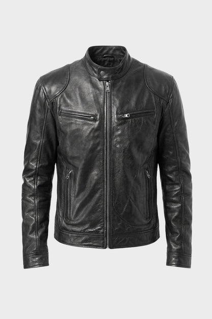 Herren Moto-Freizeitjacke | Stehkragen & Geradliniger Zipper