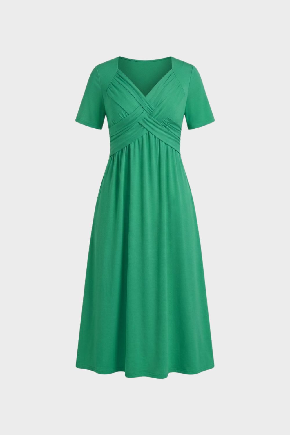 Damen Wickel Midikleid | Bauchweg