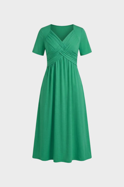 Damen Wickel Midikleid | Bauchweg