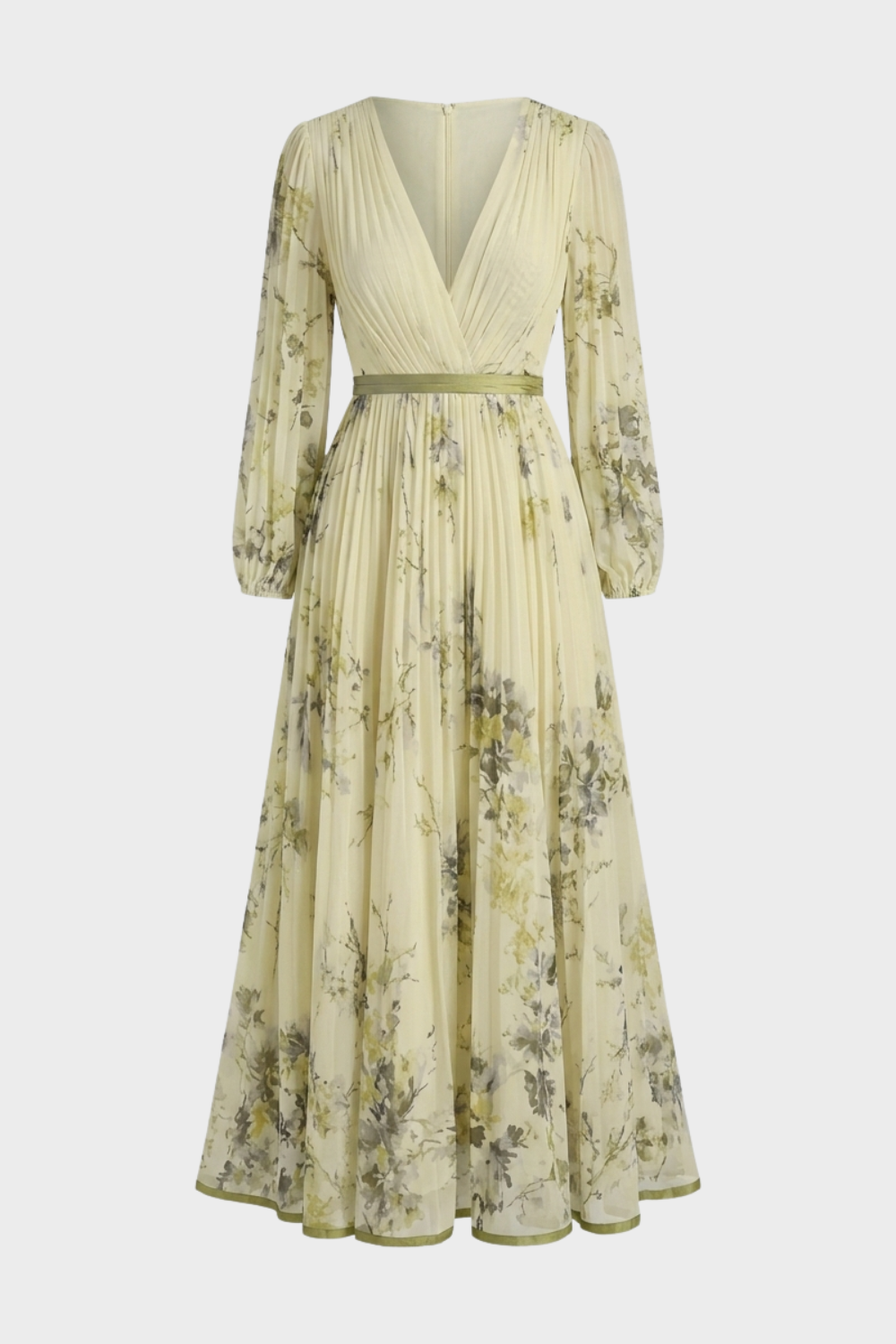 Damen Falten Maxikleid | Floral