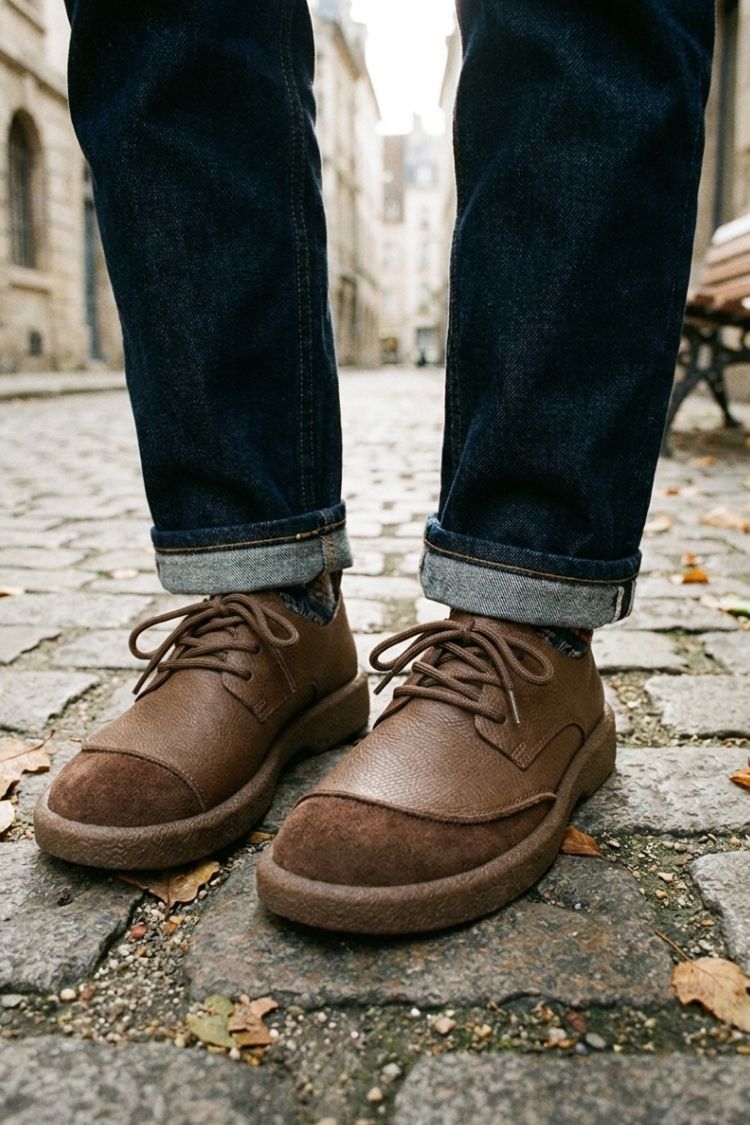 Herren Freizeit-Sneaker | Rundspitze & Kontrastnaht
