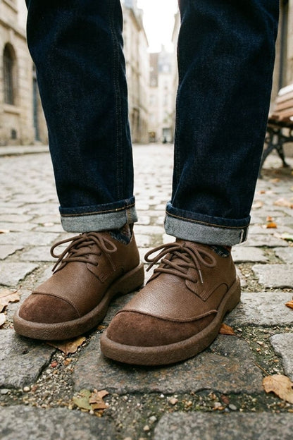 Herren Freizeit-Sneaker | Rundspitze & Kontrastnaht