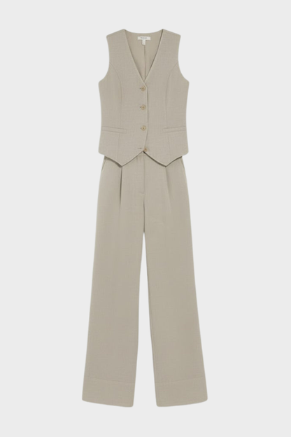 Damen Hosenanzug Set | Weste & Weite Hose