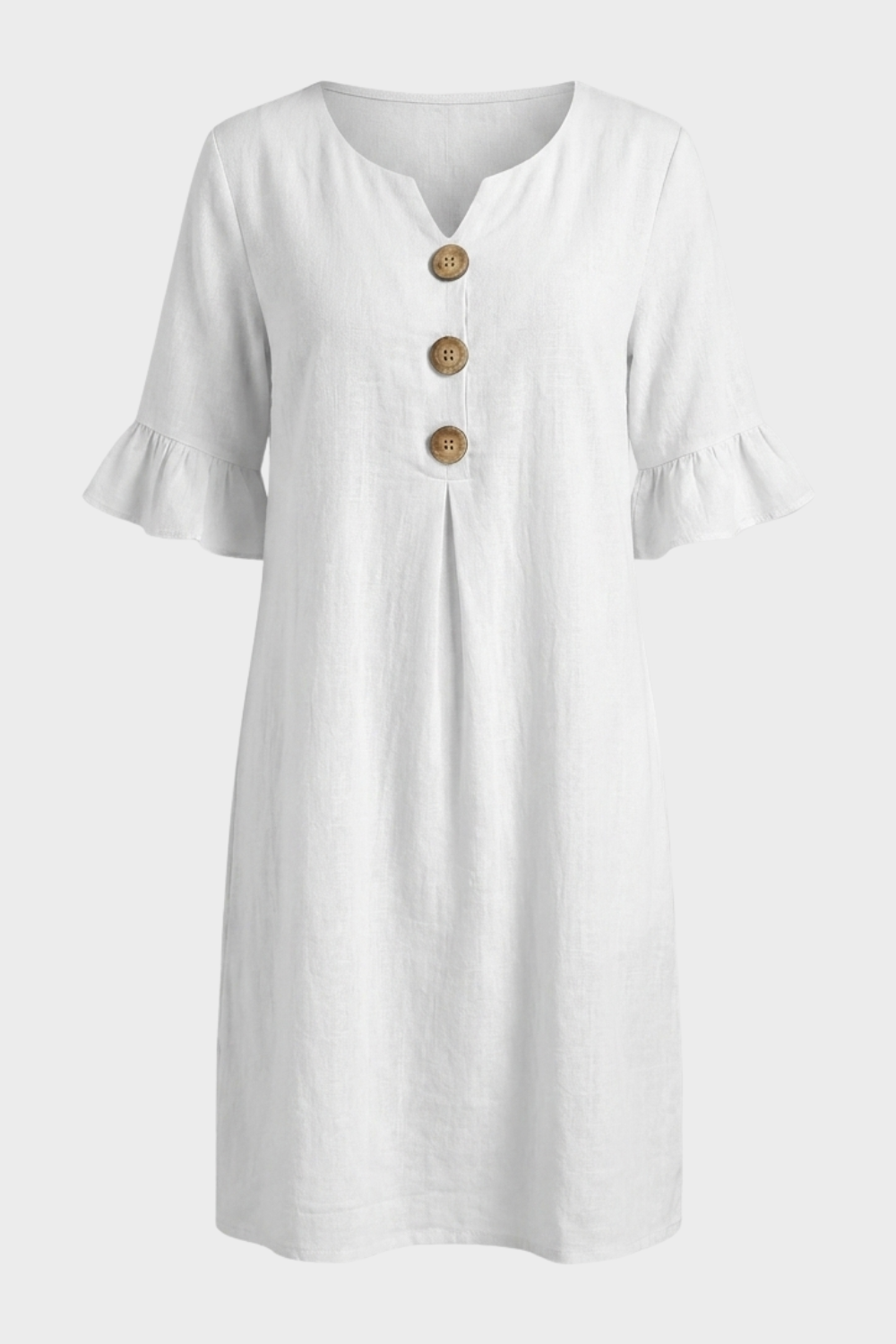 Damen Volant Sommerkleid | Knöpfe