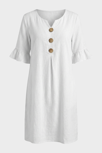 Damen Volant Sommerkleid | Knöpfe