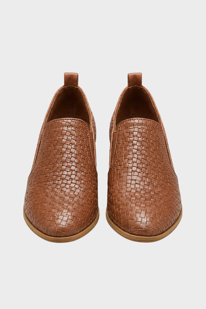 Damen Struktur-Loafer | Niedriger Blockabsatz
