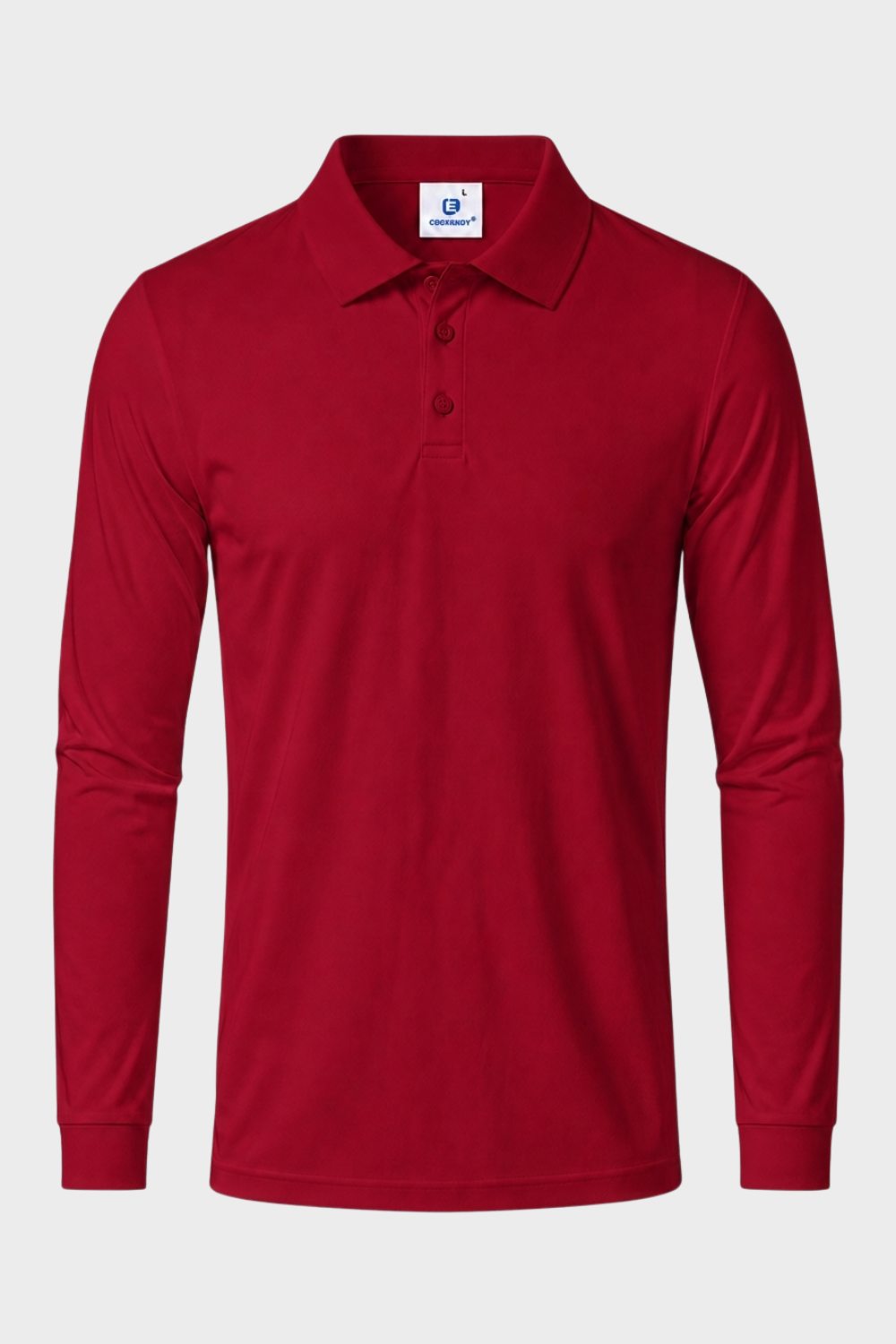 Herren Poloshirt Langarm mit Knopfleiste