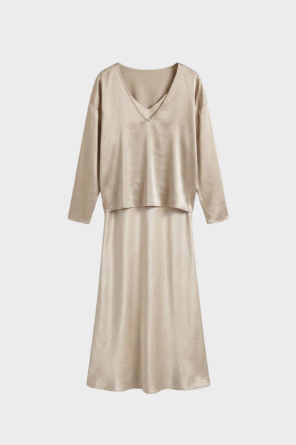 Damen Satin Midikleid | Twin-Set
