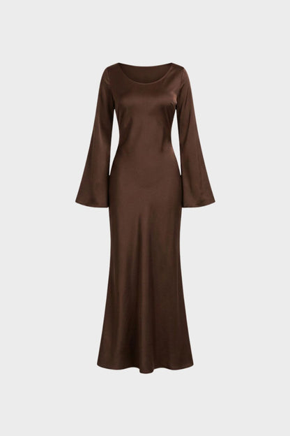 Damen Langarm Maxikleid | Elegant