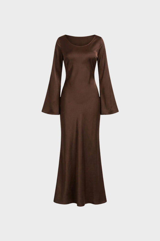 Damen Langarm Maxikleid | Elegant