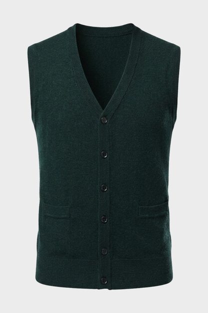 Strickweste Herren mit V-Ausschnitt und Knopfleiste