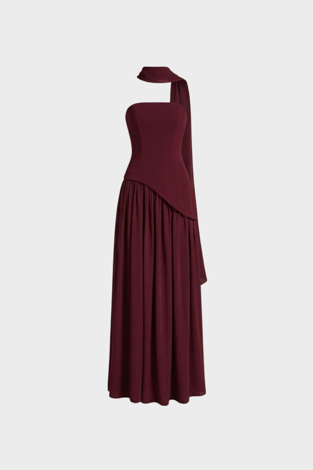 Damen Trägerlos Maxikleid | Elegant