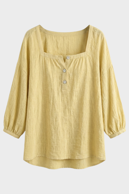 Damen Bluse Karree | Puffärmel