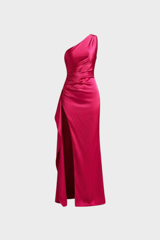 Damen One-Shoulder Kleid | Schlitz