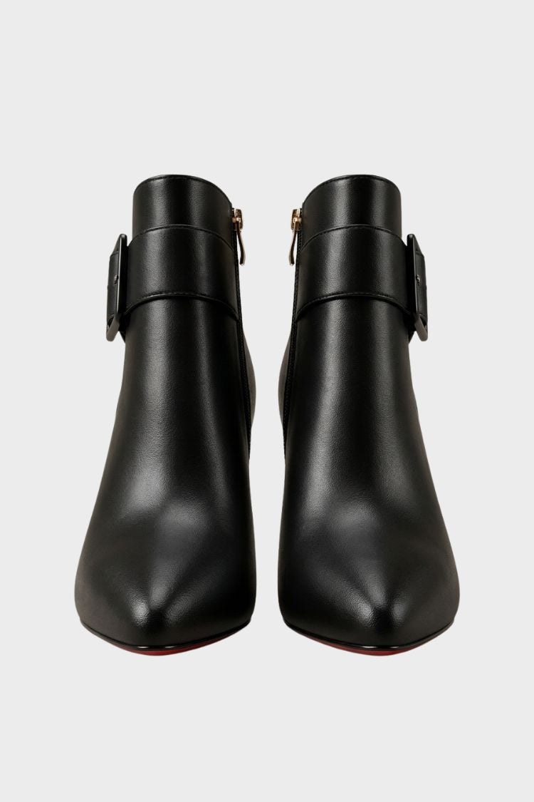 Damen Spitze Stiefeletten | Schnallendetail & Hoher Absatz