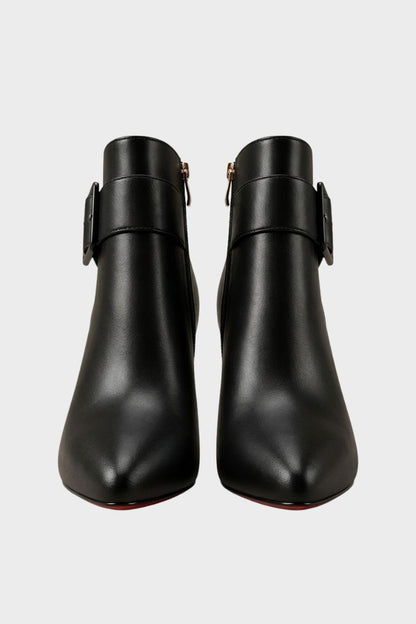 Damen Spitze Stiefeletten | Schnallendetail & Hoher Absatz