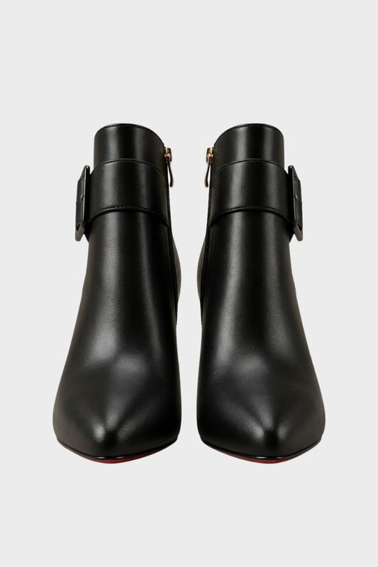 Damen Spitze Stiefeletten | Schnallendetail & Hoher Absatz