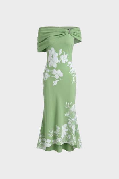Damen Bardot Midikleid | Floral