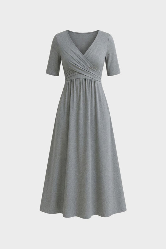 Damen Wickel Midikleid | Elegant