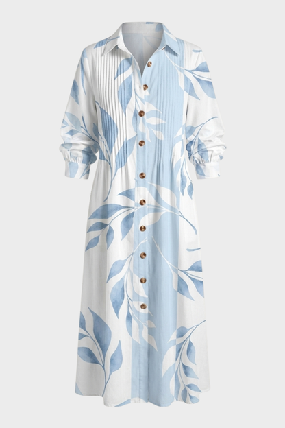 Damen Boho Hemdblusenkleid | Maxi