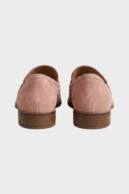 Damen Penny Loafer | Rosa Wildleder