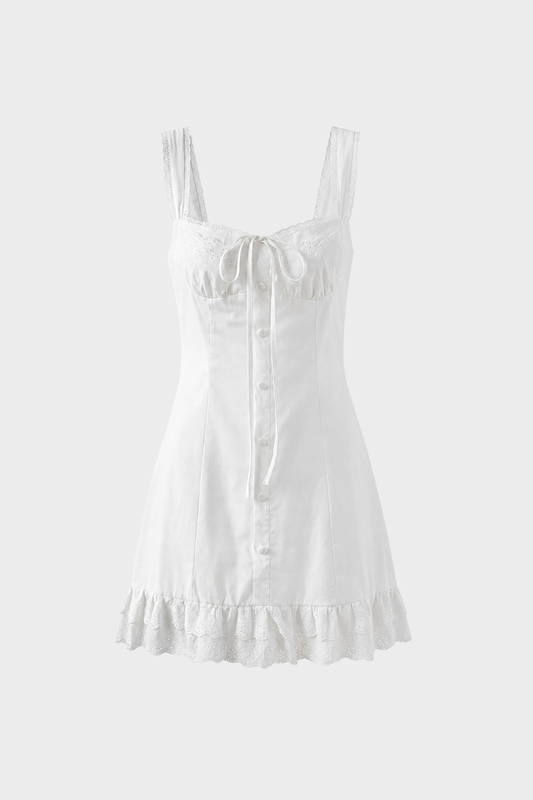 Sommerkleid Damen Trägerkleid mit Knopfleiste