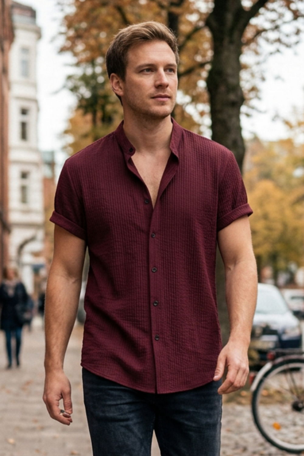 Herren Italo-Hemd | Stand-Collar