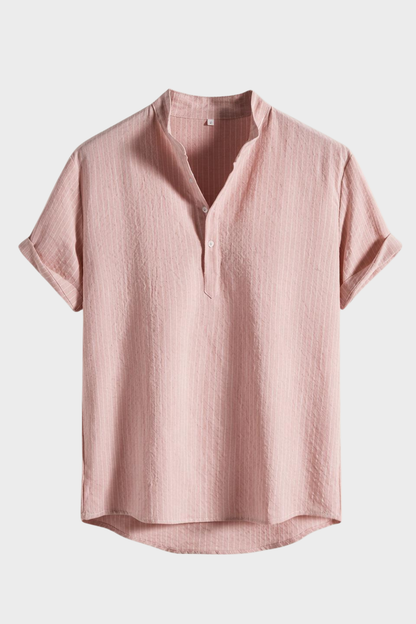 Herren Leinenhemd | Kurzarm Henley