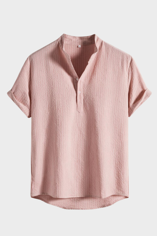 Herren Leinenhemd | Kurzarm Henley