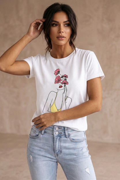 Damen Grafik T-Shirt | Herzprint