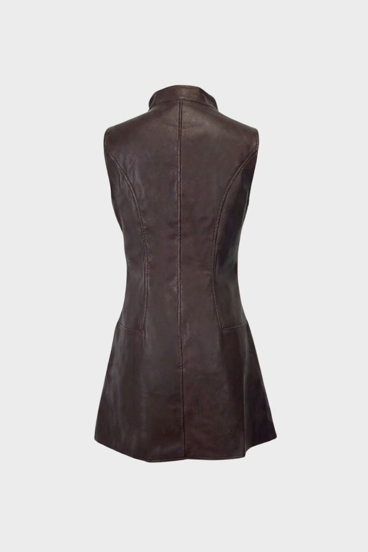 Damen Ärmelloses Zip-Kleid | Taschendetails