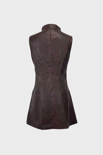Damen Ärmelloses Zip-Kleid | Taschendetails
