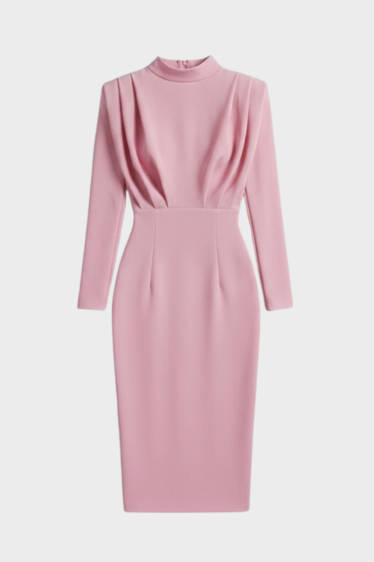 Damen Bodycon Midikleid | Stehkragen