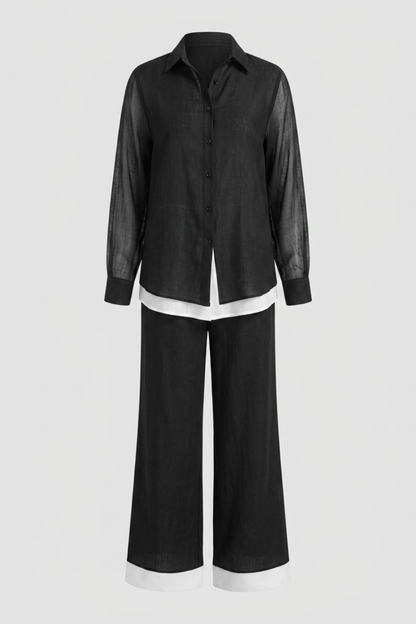 Damen Zweiteiliges Set | Weites Bein