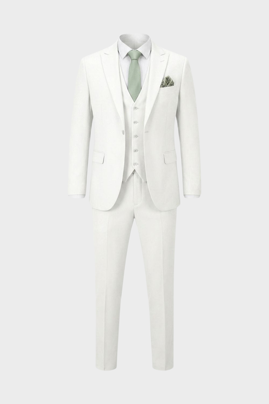 Herren Anzüge – Dreiteiliger Ein-Knopf-Anzug mit Weste und schlanker Silhouette für Hochzeiten & formelle Zeremonien