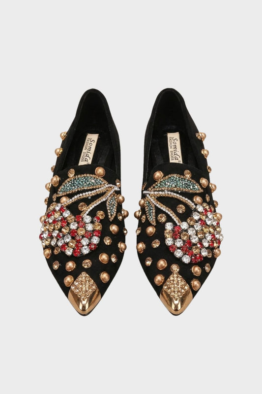 Damen Spitze Ballerinas | Strass