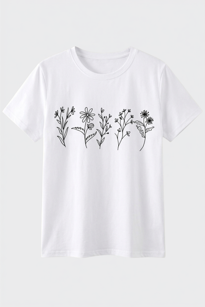 Damen Grafik T-Shirt | Blumenprint