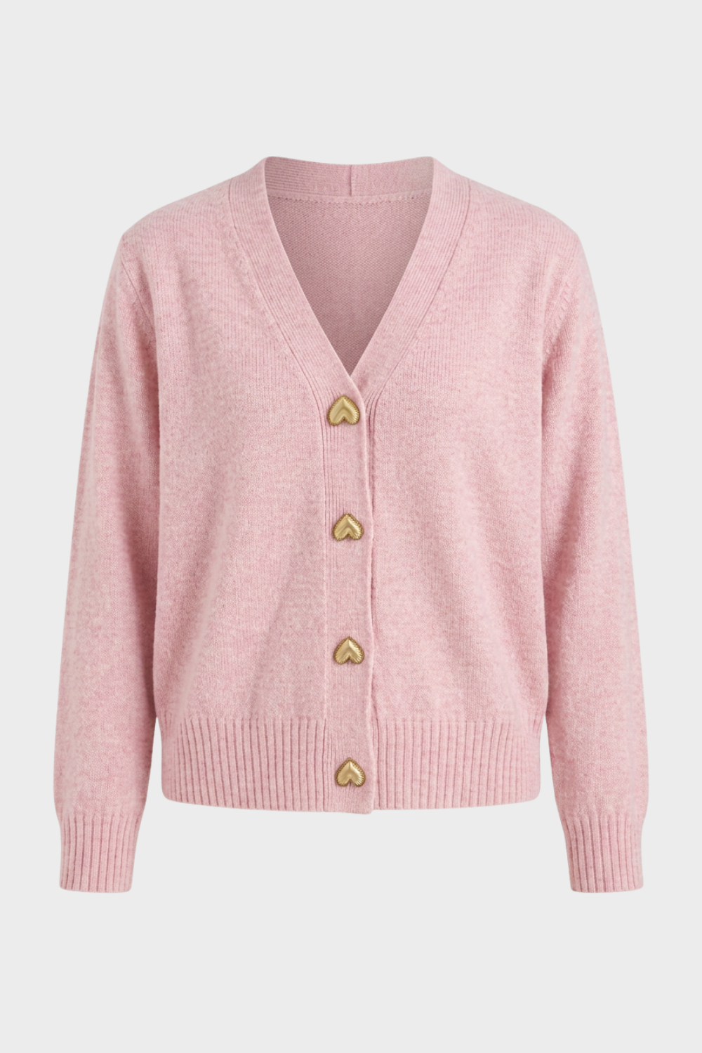 Damen V-Ausschnitt-Cardigan | Dekorative Knopfleiste