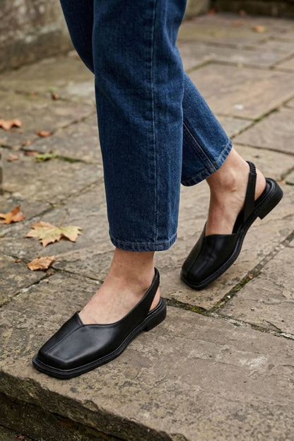 Damen Slingback Ballerinas | Eckige Zehenpartie