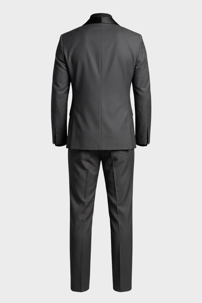 2-teiliger Smoking Herrenanzug Slim Fit – Satin-Schalkragen