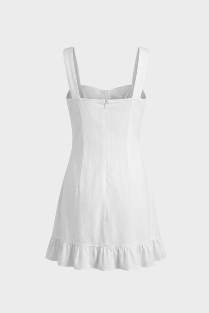 Sommerkleid Damen Trägerkleid mit Knopfleiste