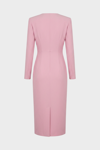 Damen Bodycon Midikleid | Stehkragen
