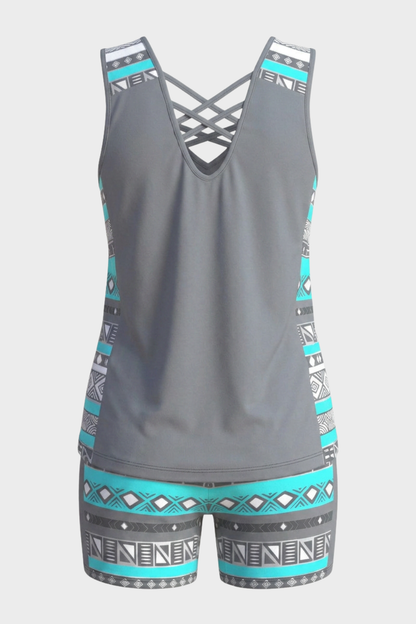 Damen Tankini Set | Gemusterte Shorts