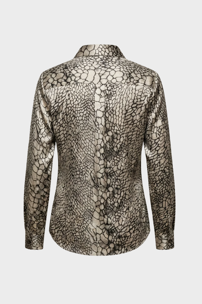 Damen Satin Bluse | Schlangenprint