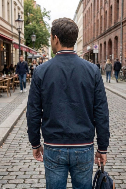 Bomberjacke Herren mit Reißverschluss und Stehkragen