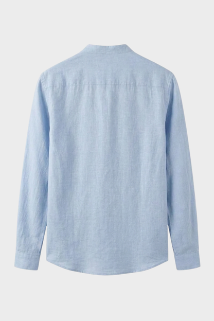 Herren Henley Langarmshirt | Stehkragen