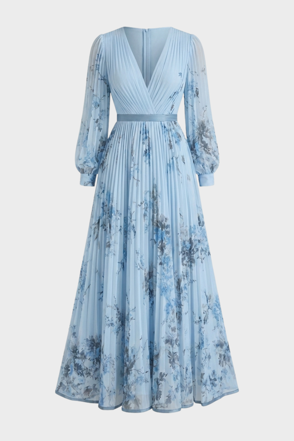 Damen Falten Maxikleid | Floral