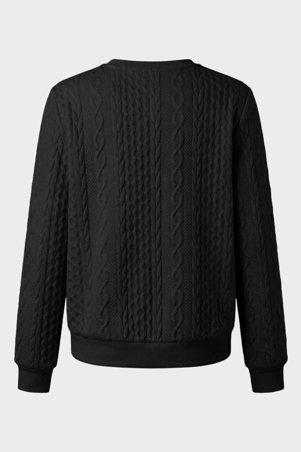 Damen Zopfmuster-Pullover | Reißverschlusskragen